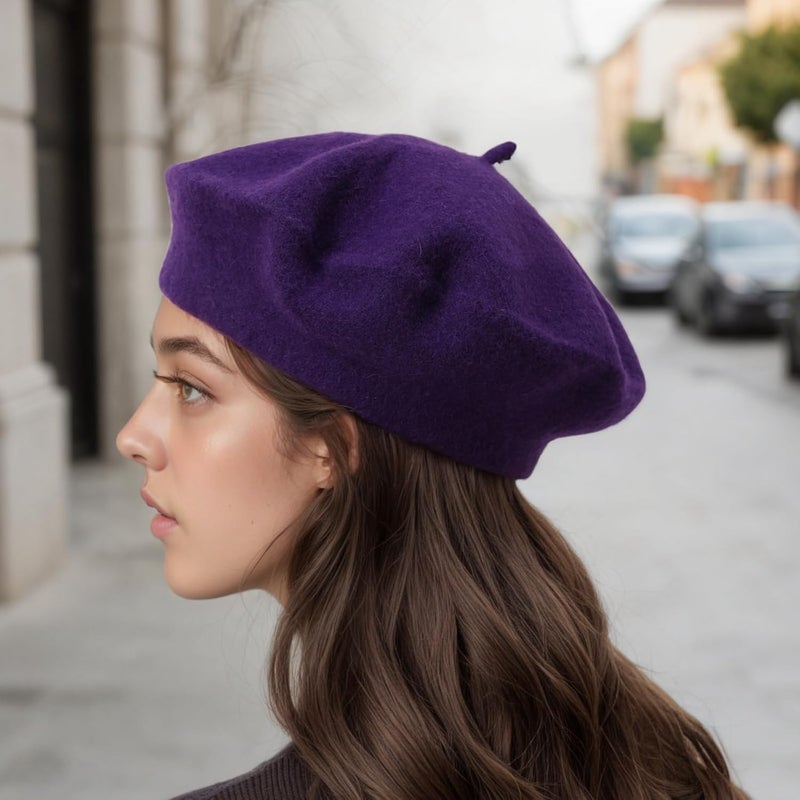 AURORAAEGIS French Beret Hats for Women - Classic Wool Beret Hats Soft Knit Winter Cloche for Daily Outfits - Image 4